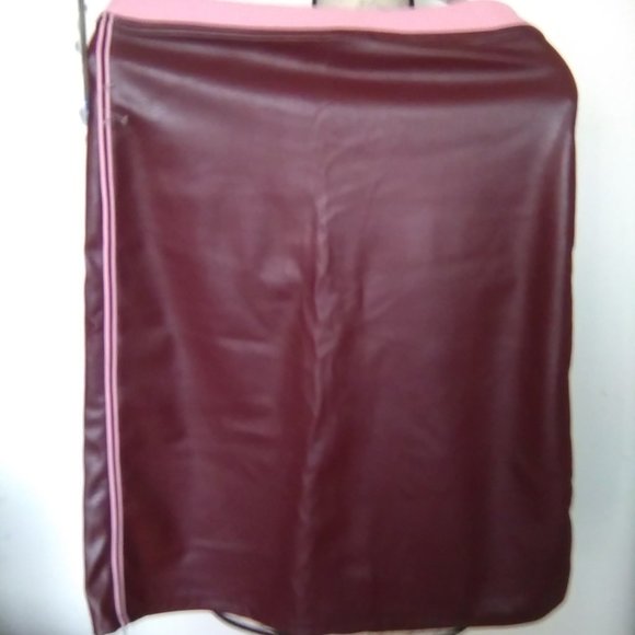 Size M Morgan De Toi T-1 Brown Leather Skirt elastic waist - Picture 2 of 2